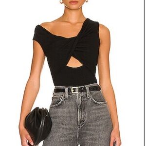 ASTR black twist knit bodysuit